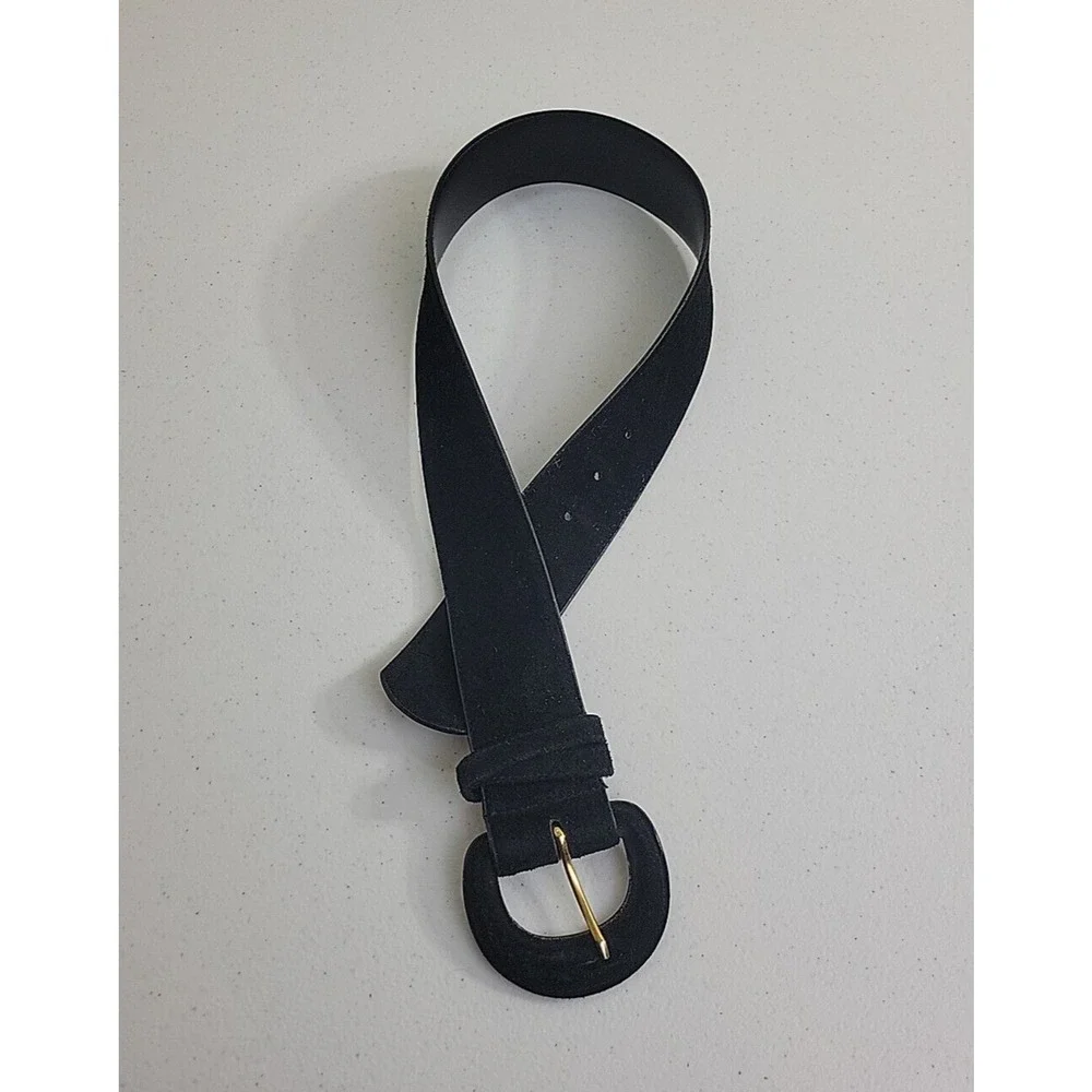 Western Casual Dress Belt Women's Black Genuine Leather Vinyl Lined‎ Size Small
